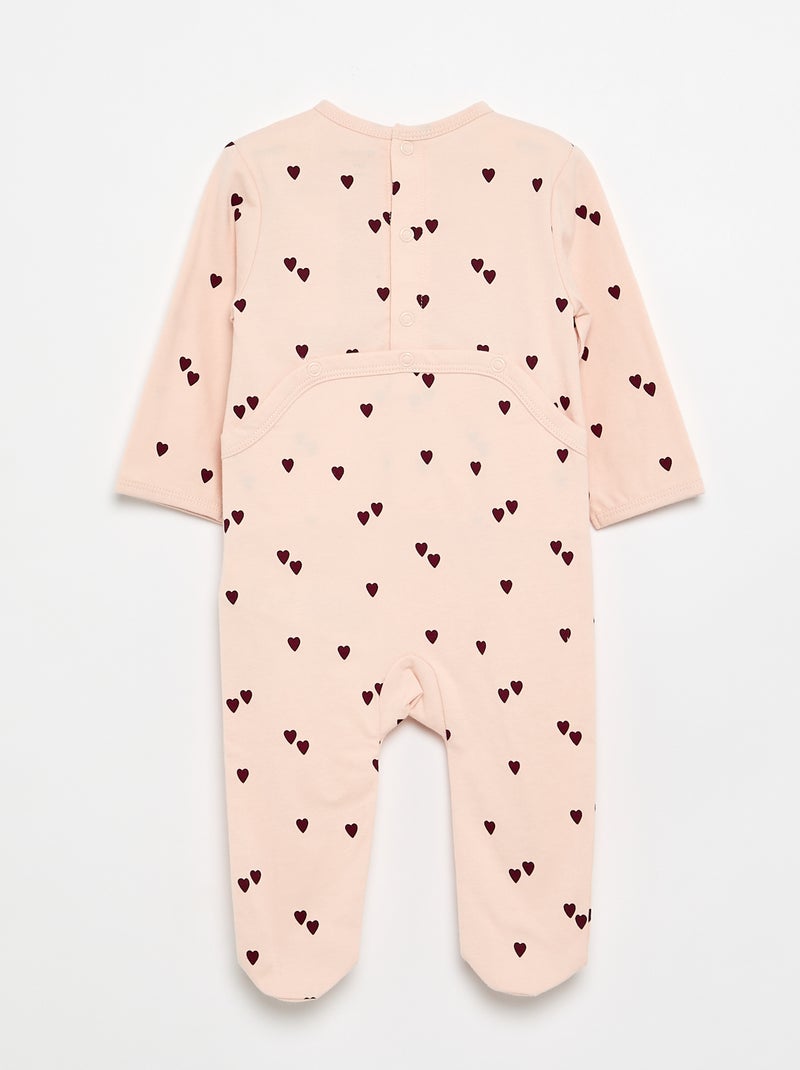 Pijama pelele de jersey de algodón Rosa - Kiabi