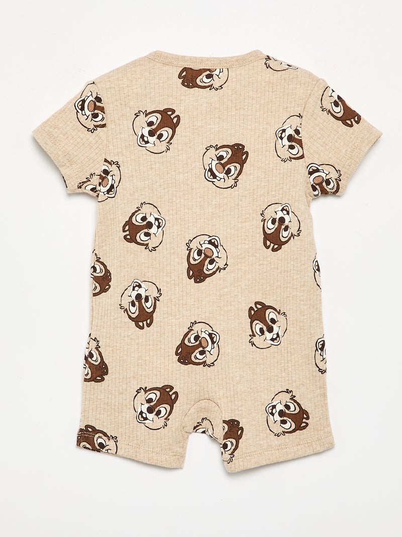 Pijama pelele de manga corta Beige - Kiabi