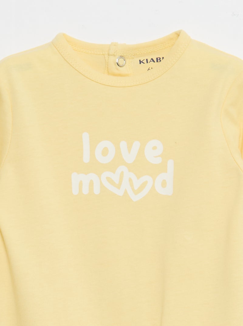 Pijama pelele de manga larga Amarillo - Kiabi