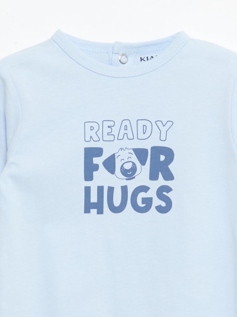 Pijama pelele de manga larga Azul - Kiabi