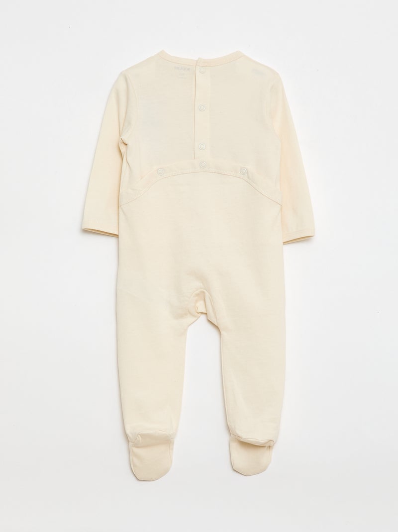 Pijama pelele de manga larga Beige - Kiabi
