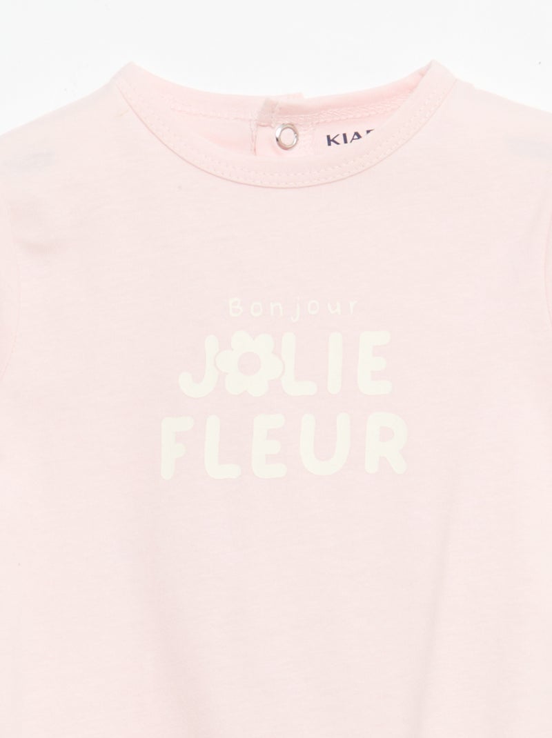 Pijama pelele de manga larga Rosa - Kiabi