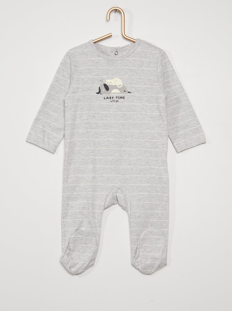 Pijama pelele de punto GRIS - Kiabi