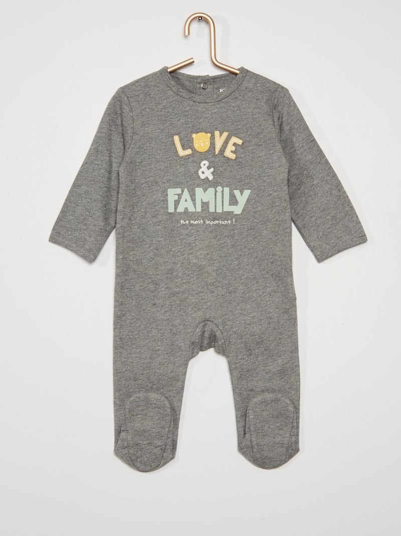 Pijama pelele de punto GRIS - Kiabi
