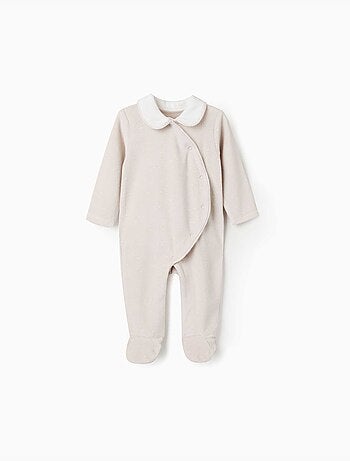 Pijama pelele de terciopelo con estampado de estrellas y lunas