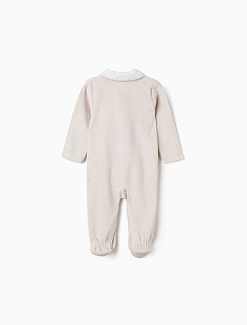 Pijama pelele de terciopelo con estampado de estrellas y lunas