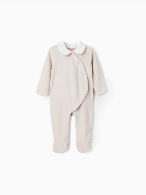 Pijama pelele de terciopelo con estampado de estrellas y lunas - Kiabi Pijama pelele de terciopelo con estampado de estrellas y lunas - Kiabi