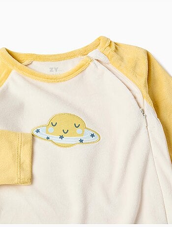 Pijama pelele de terciopelo con saturno bordado