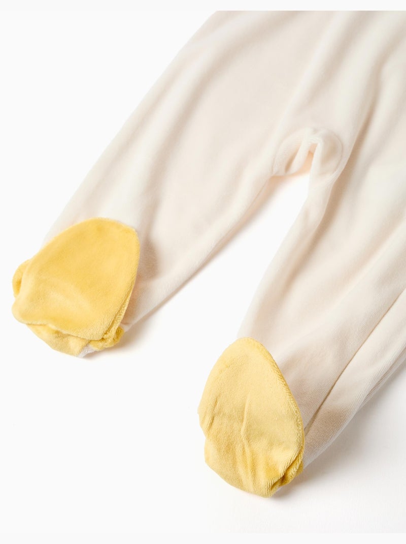 Pijama pelele de terciopelo con saturno bordado Blanco - Kiabi