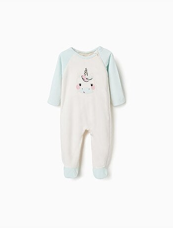 Pijama pelele de terciopelo con unicornio