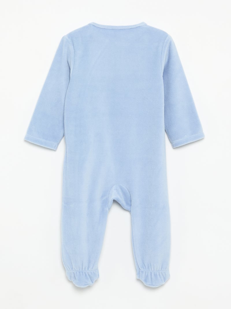 Pijama pelele 'Disney' de manga larga de terciopelo Azul - Kiabi
