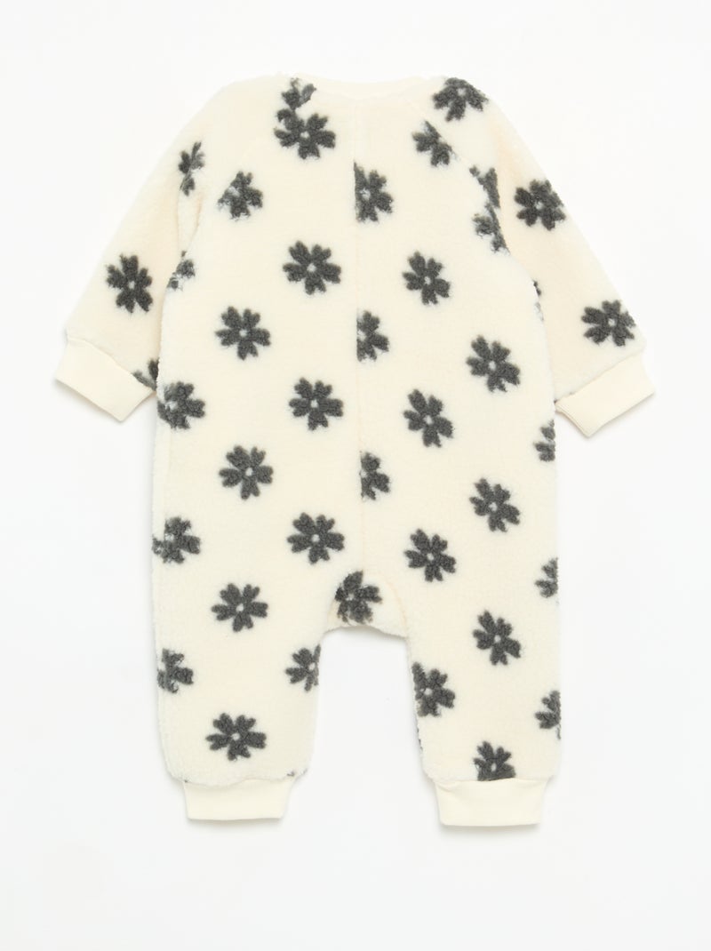 Pijama pelele muy cálido de tejido afelpado Blanco - Kiabi