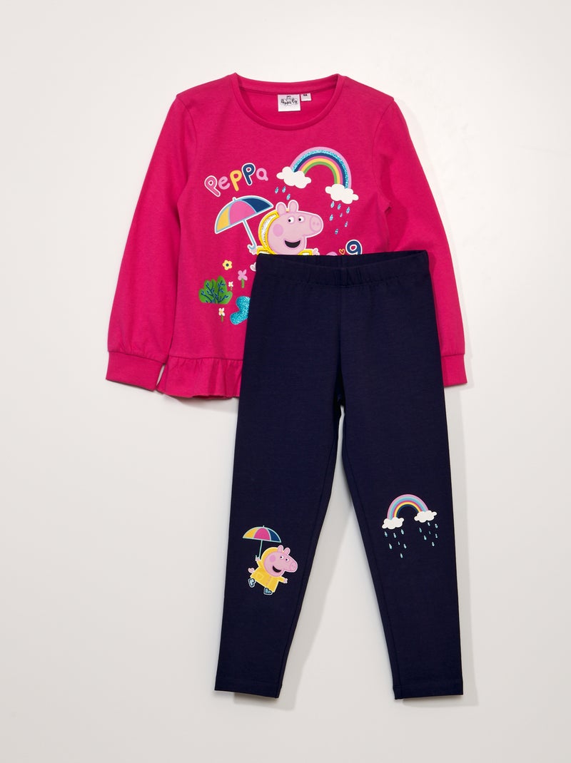 Pijama 'Peppa Pig' - 2 piezas fucsia - Kiabi