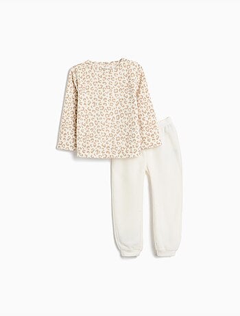 Pijama polar con estampado animal, mo fashion