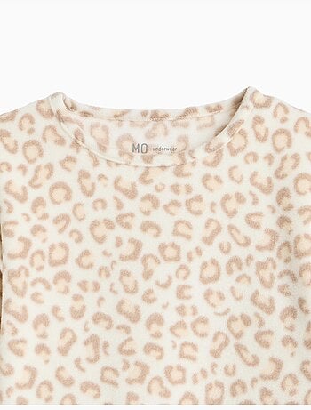 Pijama polar con estampado animal, mo fashion