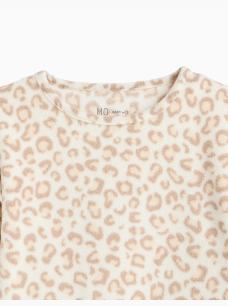 Pijama polar con estampado animal, mo fashion Beige - Kiabi