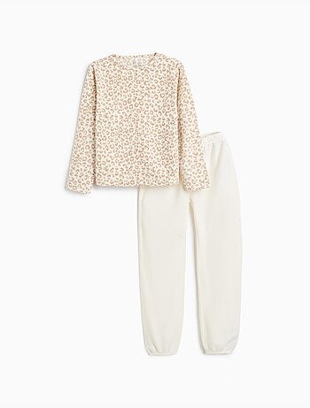 Pijama polar con estampado animal, mo fashion