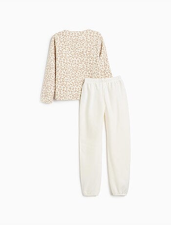 Pijama polar con estampado animal, mo fashion