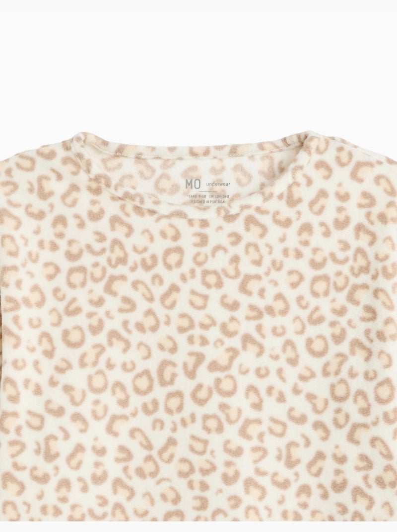 Pijama polar con estampado animal, mo fashion Beige - Kiabi