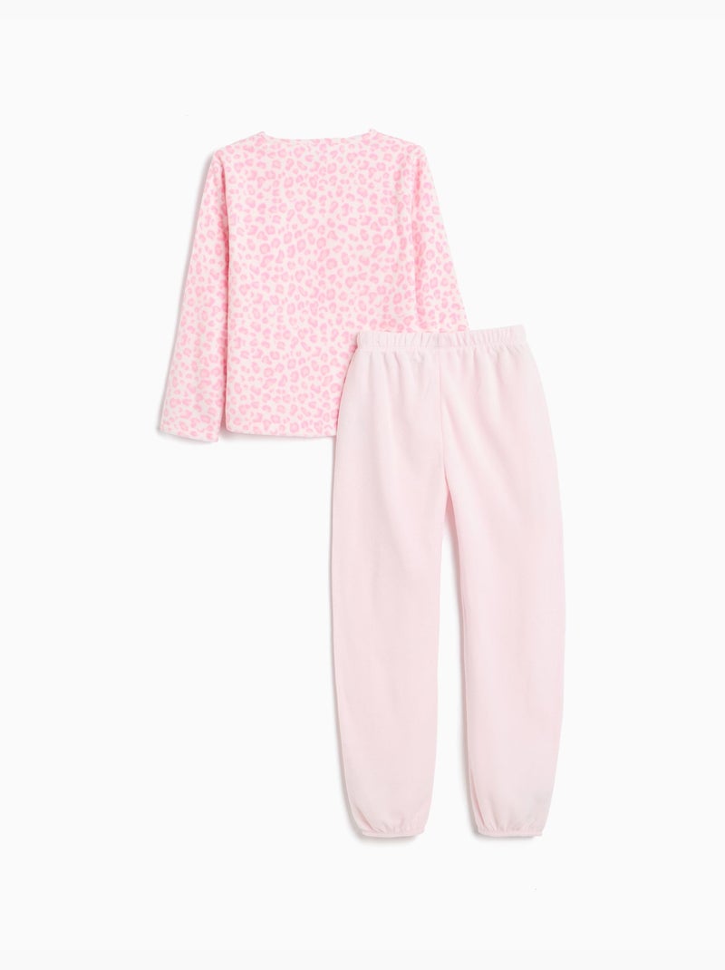 Pijama polar con estampado animal, mo fashion Rosa - Kiabi