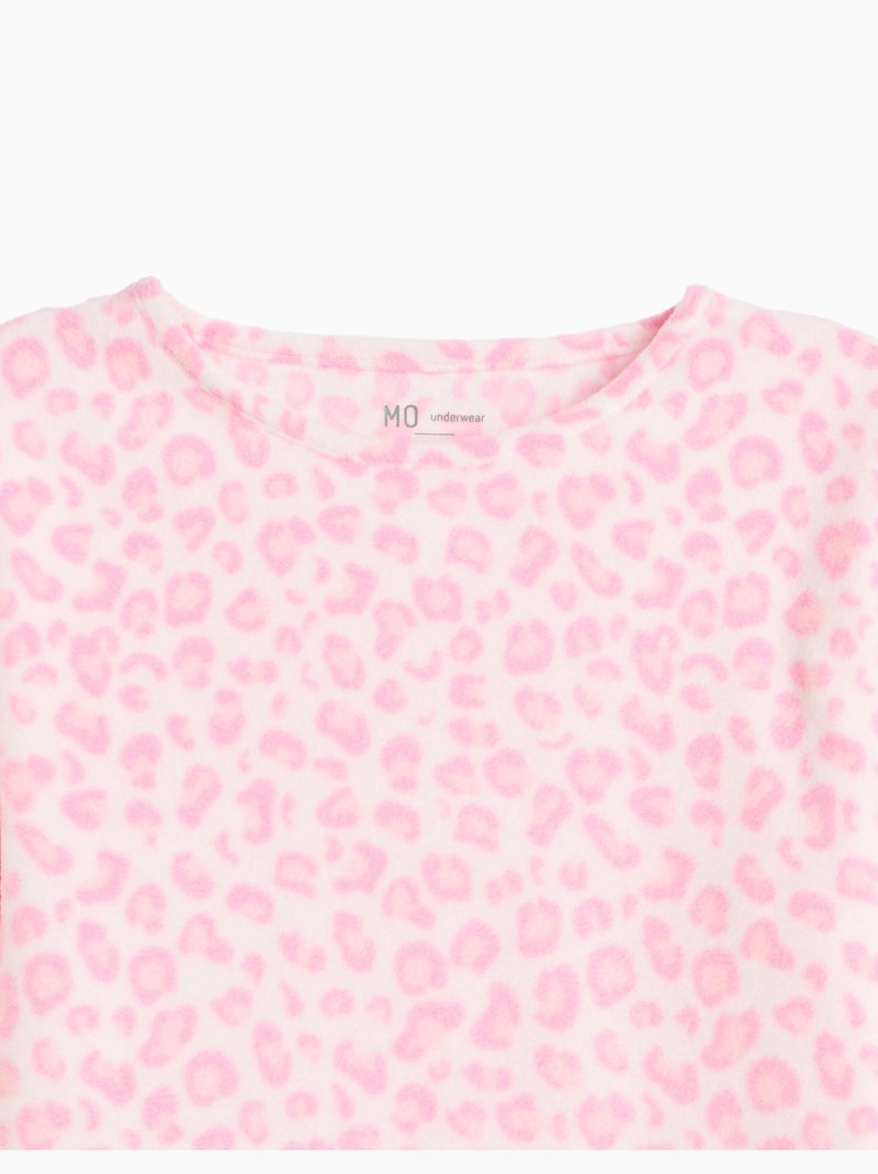 Pijama polar con estampado animal, mo fashion Rosa - Kiabi