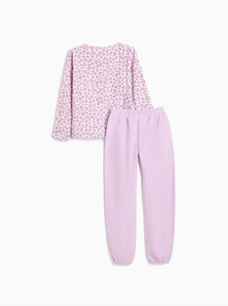 Pijama polar con estampado animal, mo fashion Violeta - Kiabi