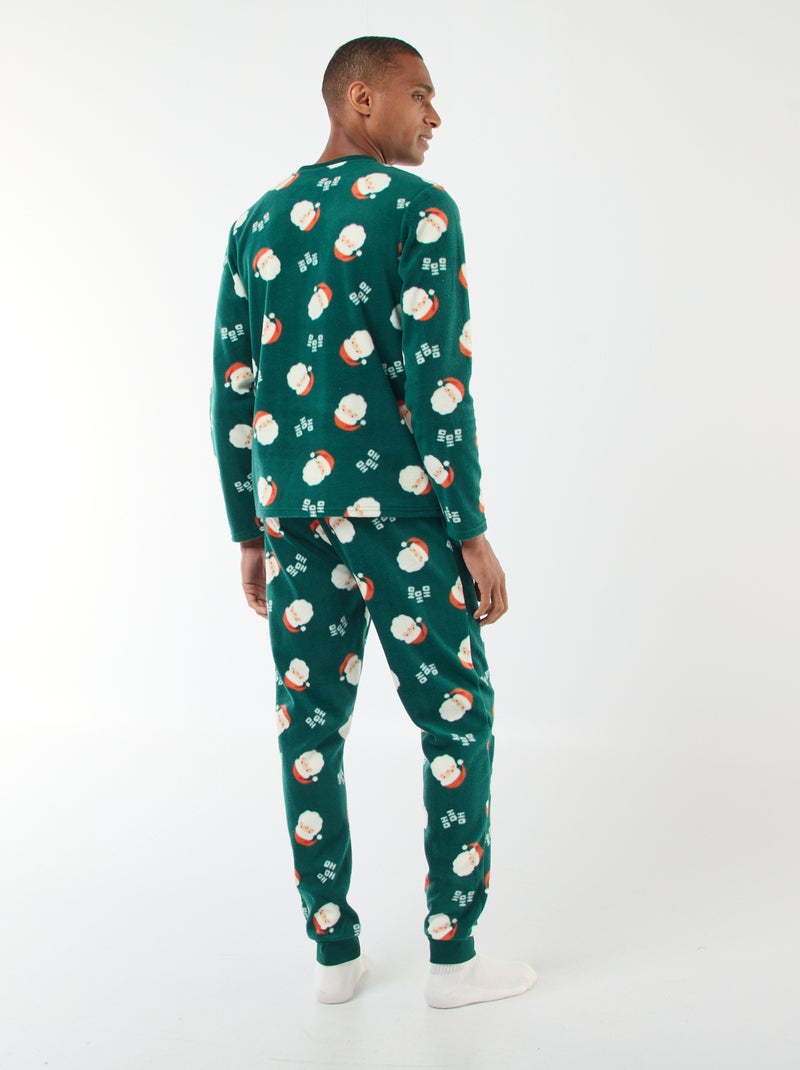 Pijama polar con motivo 'Navidad' camiseta + pantalón - 2 piezas Verde - Kiabi