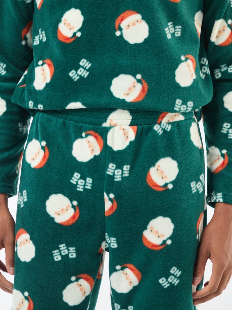 Pijama polar con motivo 'Navidad' camiseta + pantalón - 2 piezas Verde - Kiabi