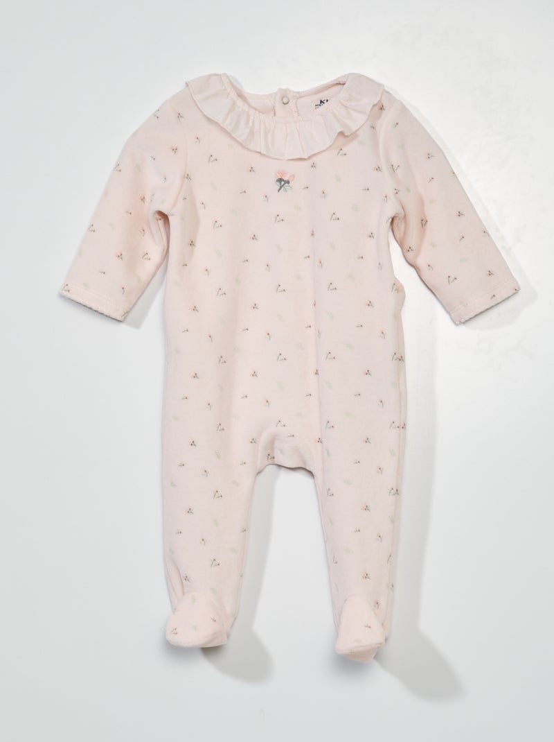 Pijama polar con volante ROSA - Kiabi