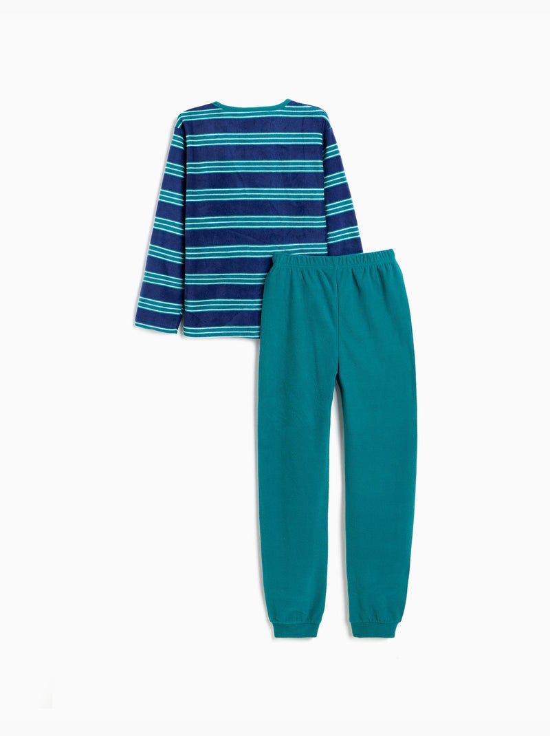 Pijama polar de rayas, mo fashion Verde - Kiabi