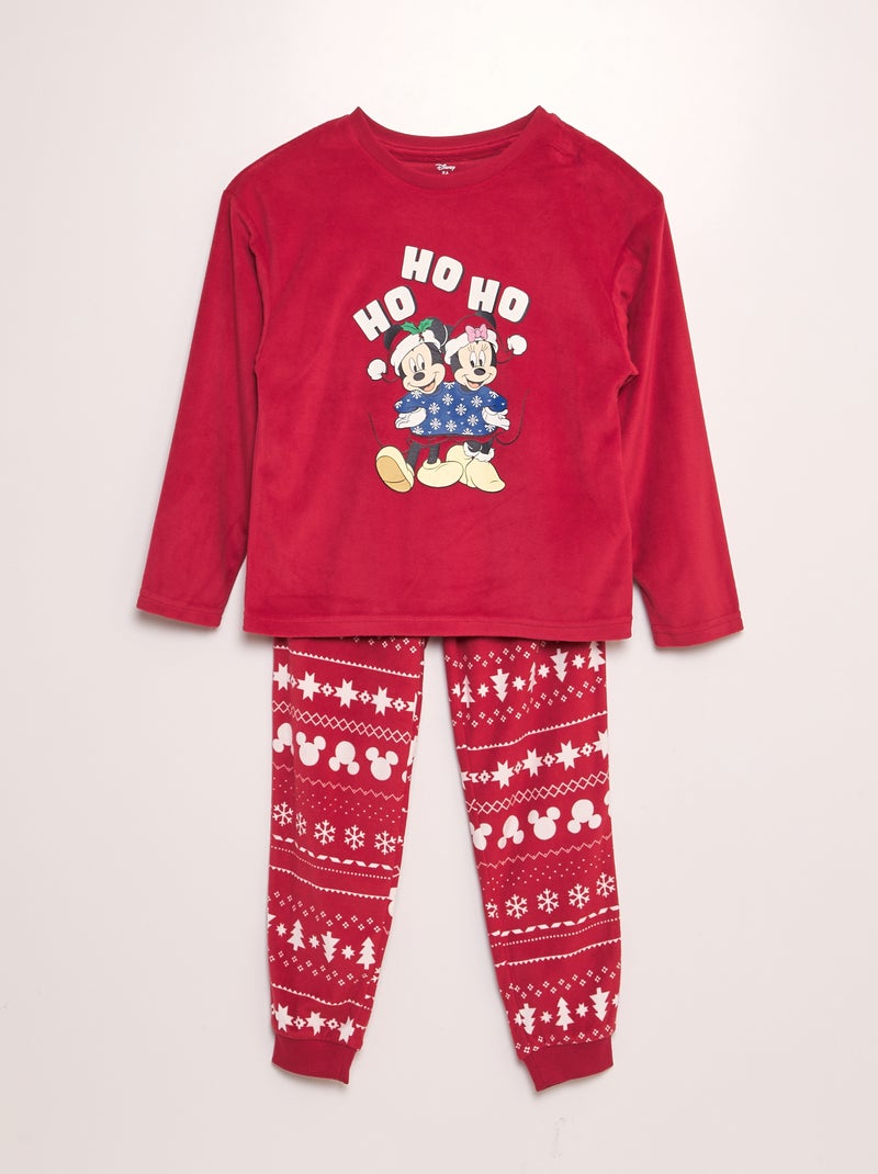 Pijama polar estampado - 2 piezas ROJO - Kiabi