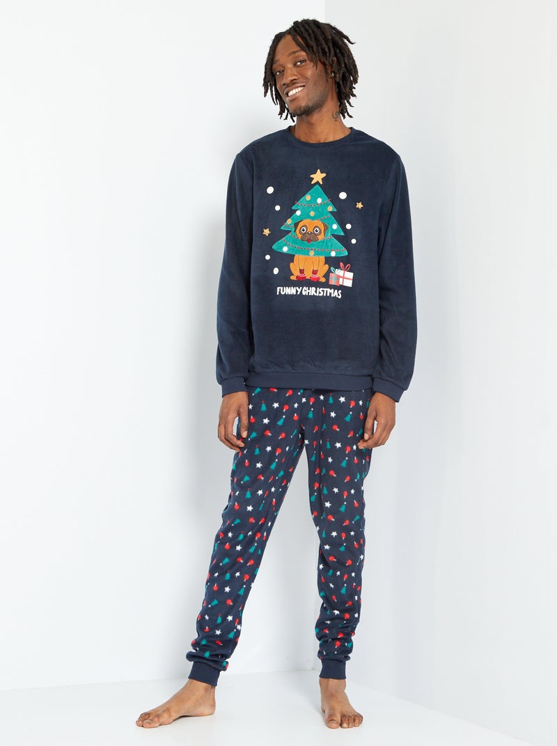 Pijama polar largo - 2 piezas AZUL - Kiabi