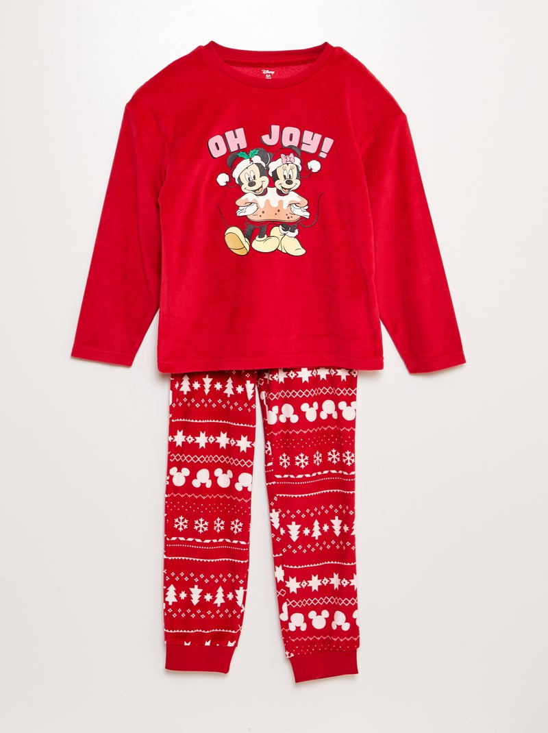 Pijama polar largo 'Mickey y Minnie' 'Disney' - 2 piezas ROJO - Kiabi