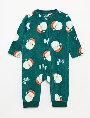 Pijama polar navideño con estampado integral, para un sueño cálido
