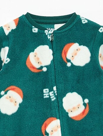 Pijama polar navideño con estampado integral, para un sueño cálido