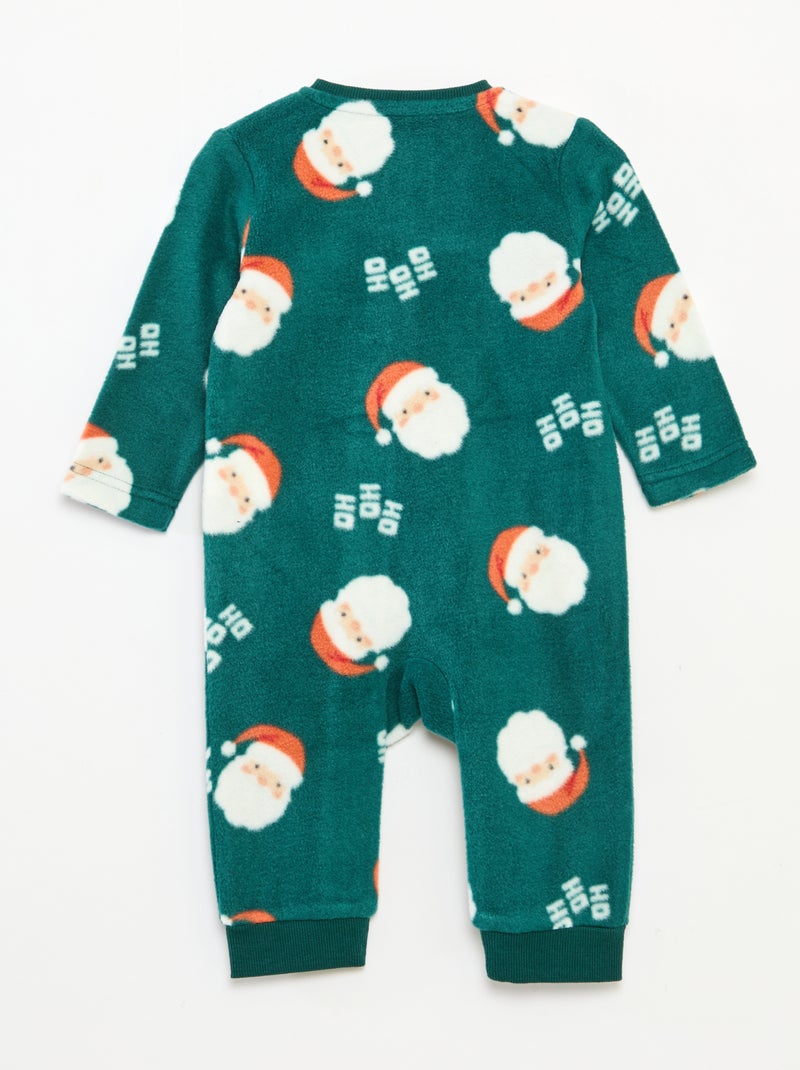 Pijama polar navideño con estampado integral, para un sueño cálido Verde - Kiabi