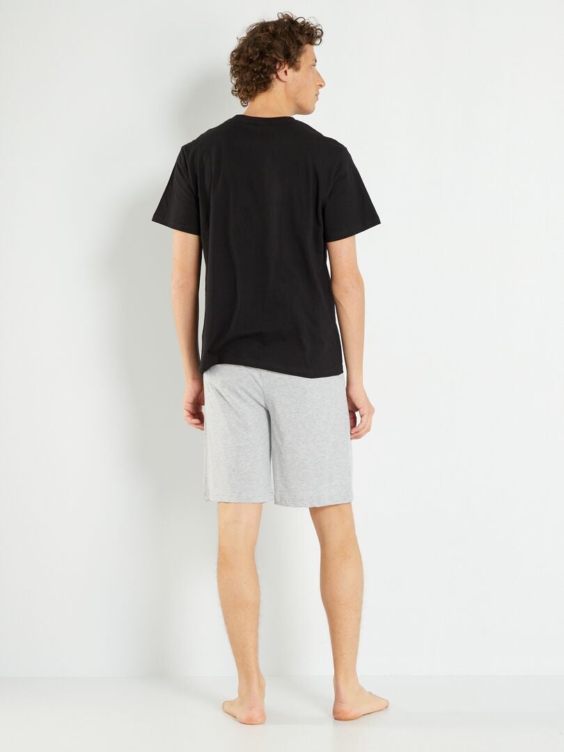 Pijama 'Rick y Morty' de punto - 2 piezas gris/negro - Kiabi