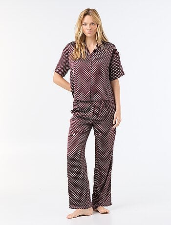 Pijama satinado estampado