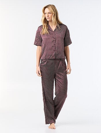 Pijama satinado estampado