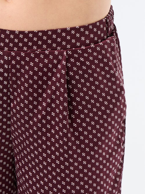 Pijama satinado estampado - Kiabi