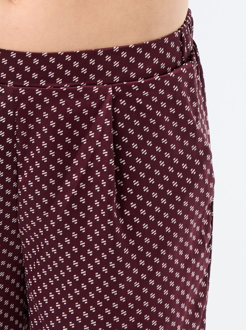 Pijama satinado estampado Rojo - Kiabi