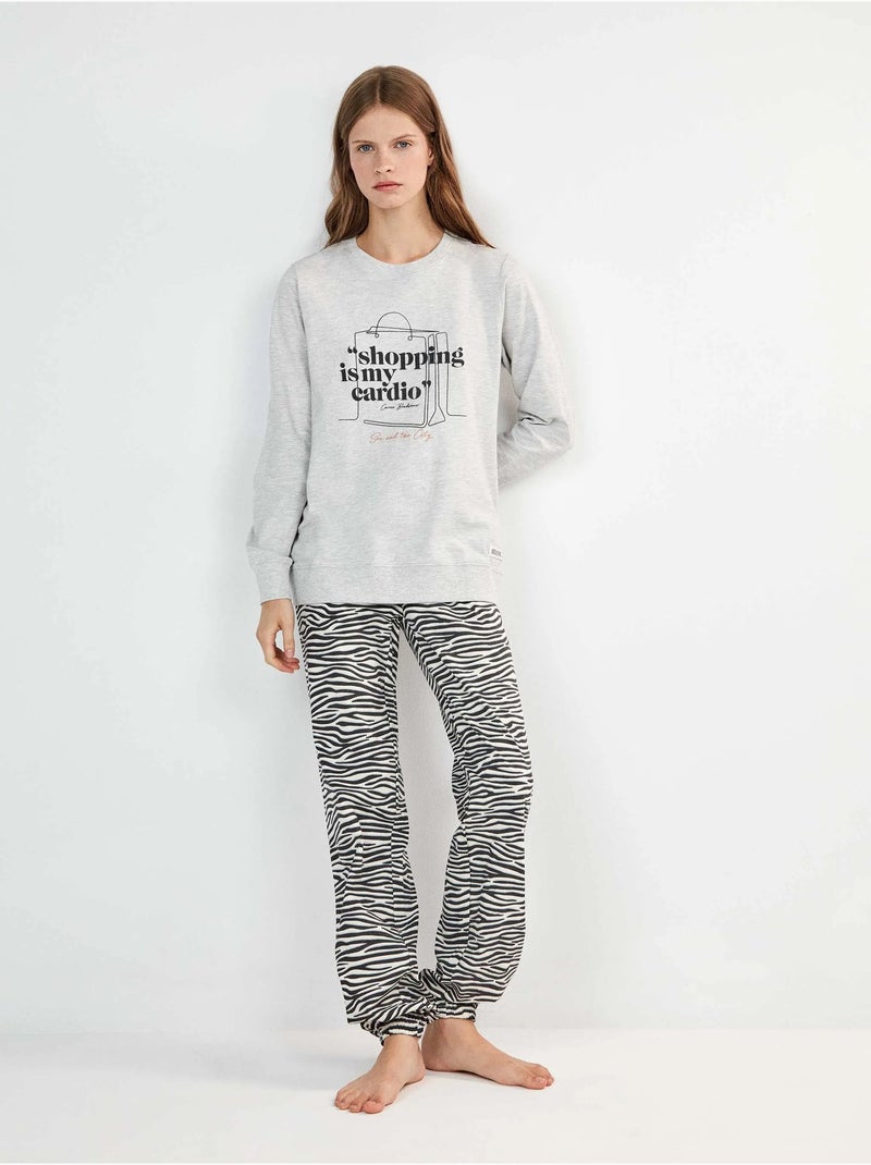 Pijama sex and the city con pantalón estampado animal print Gris - Kiabi