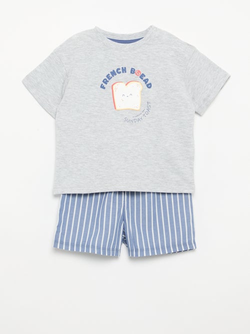 Pijama short + camiseta - 2 piezas - Kiabi Pijama short + camiseta - 2 piezas - Kiabi