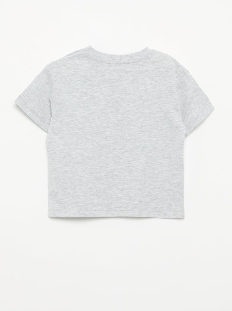 Pijama short + camiseta - 2 piezas Gris - Kiabi