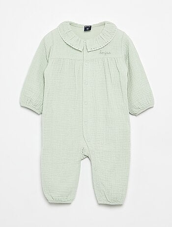 Pijama sin pies con cuello de fantasía