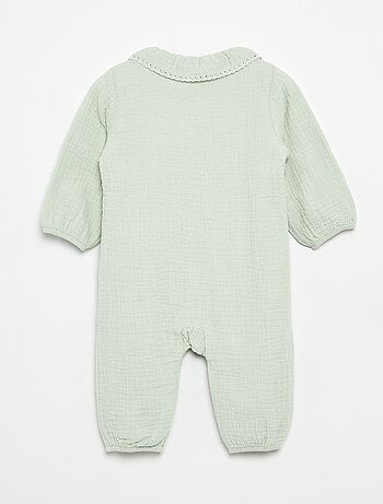 Pijama sin pies con cuello de fantasía