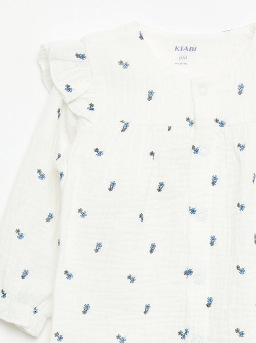 Pijama sin pies de doble gasa de algodón - Kiabi