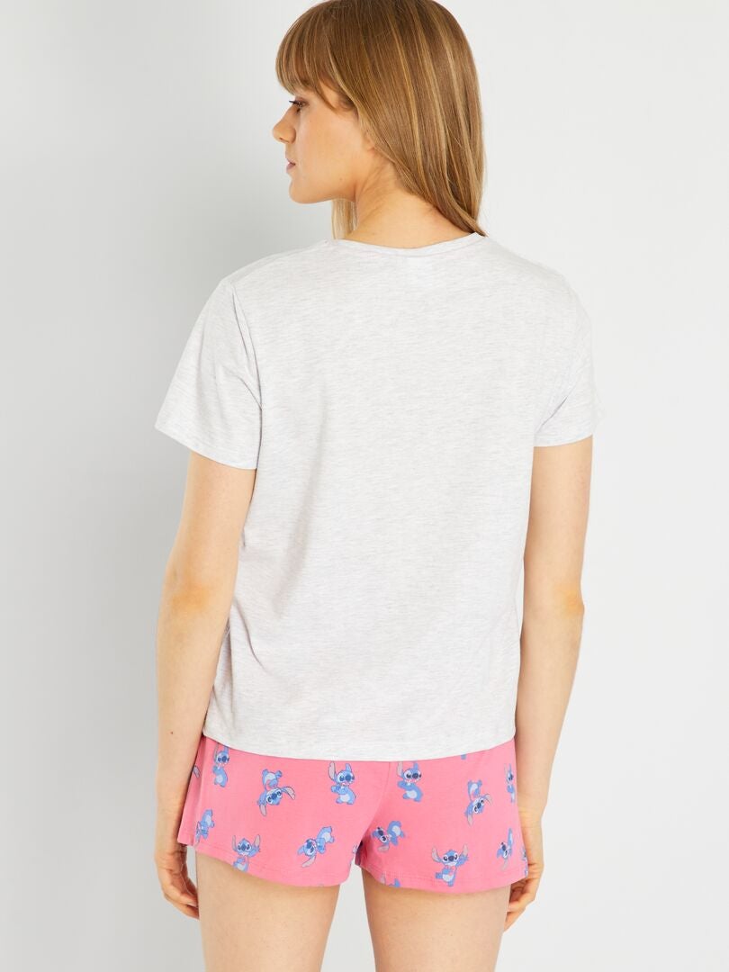 Pijama 'Stitch' - 2 piezas gris/rosa - Kiabi