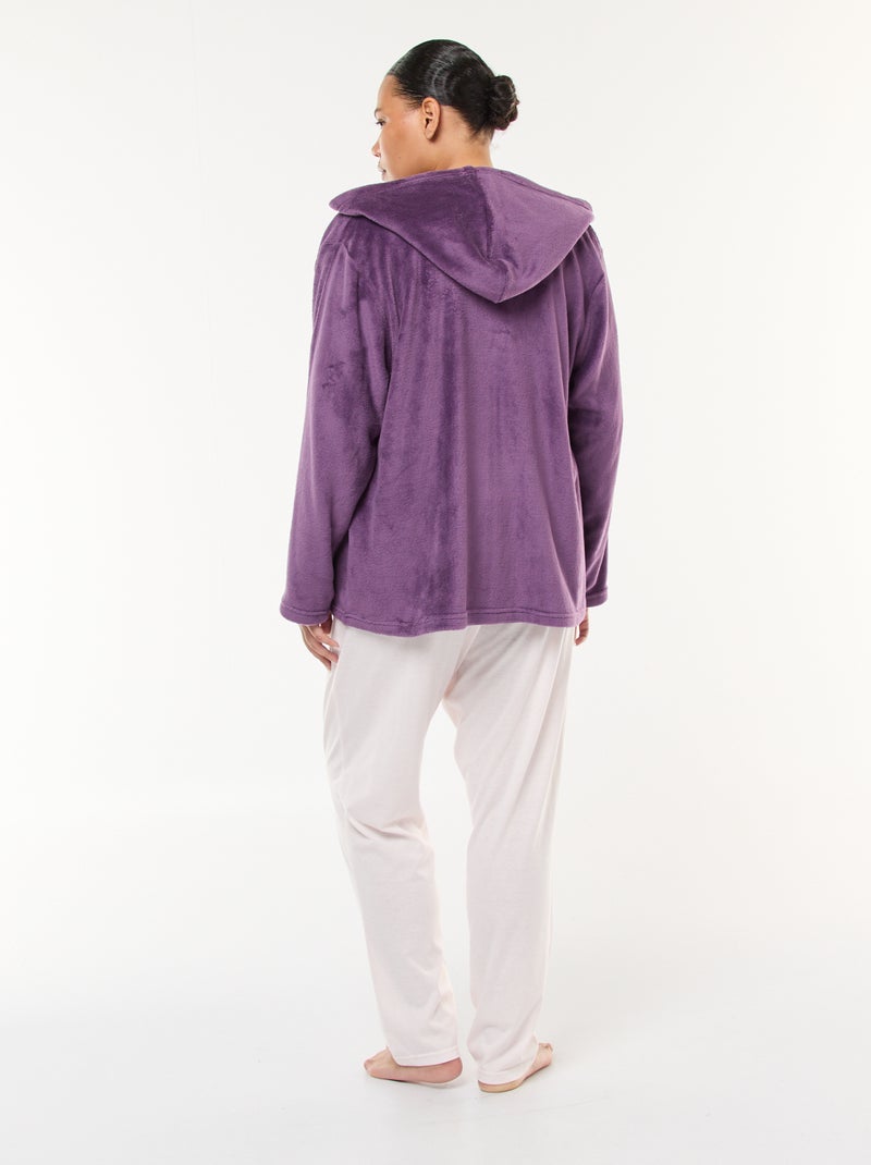 Pijama sudadera polar + pantalón - 2 piezas Purpura - Kiabi