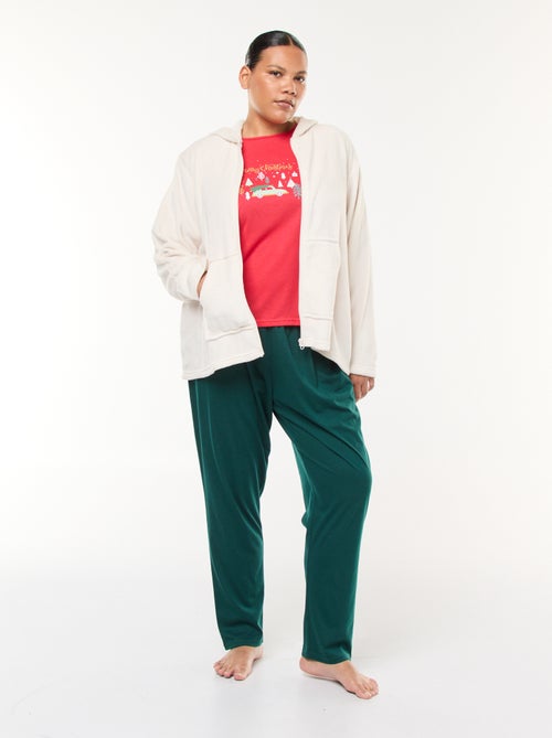 Pijama sudadera polar + pantalón - 2 piezas - Kiabi